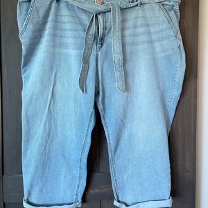 Lane Bryant cuffed Jean with tie belt
